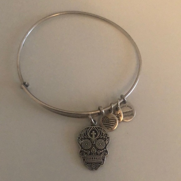 Alex and Ani Jewelry - Alex and ani silver skull bracelet